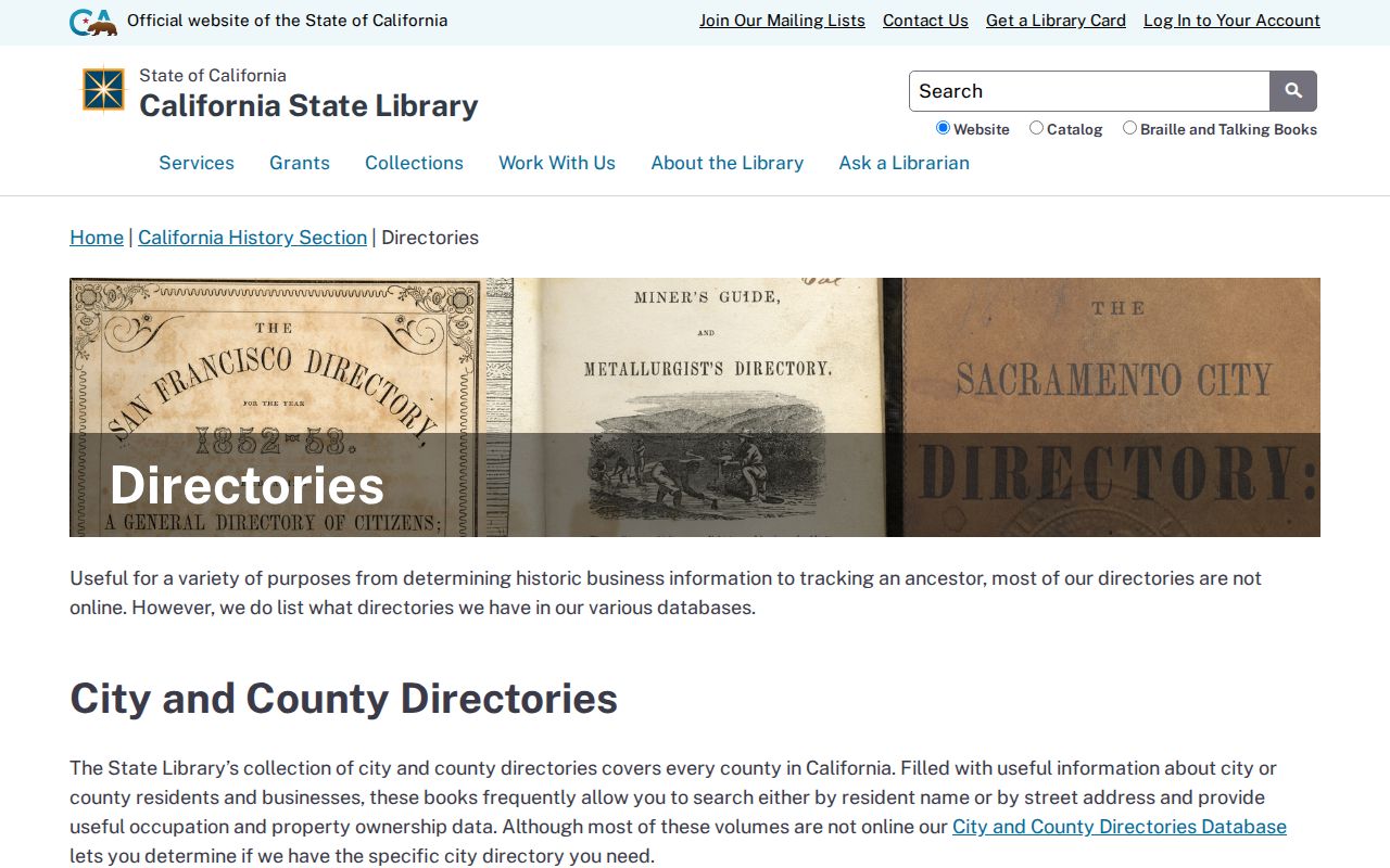 Suisun City people directories California State Library collection