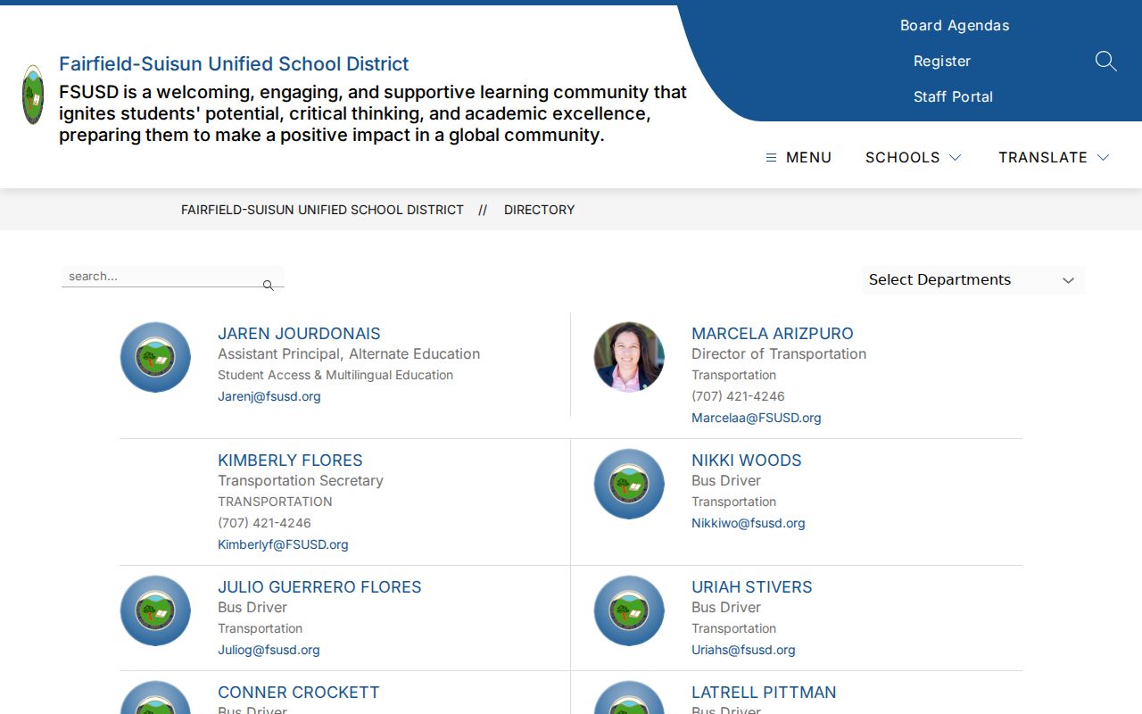 Suisun City people directories Fairfield-Suisun school staff search