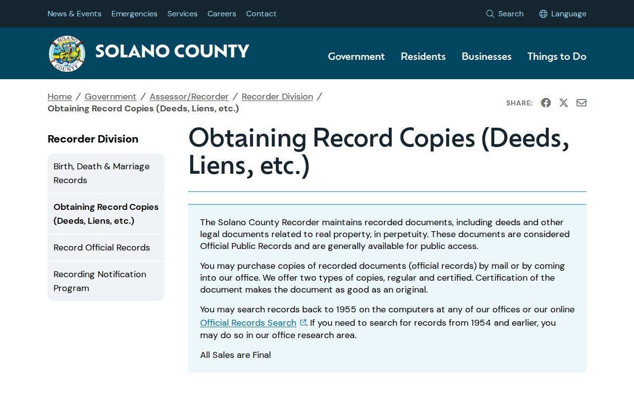Suisun City public records access details from the Solano Recorder